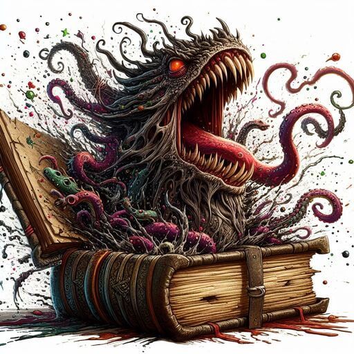 Fortunatamente, l'alieno riuscì a schivare l'attacco e a lanciare il libro lontano da sé