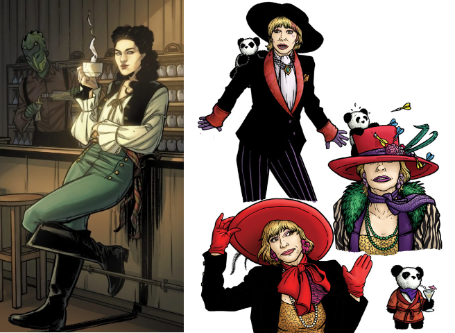 C'era anche il Corsaro, una bellissima donna vestita da pirata, e Iris Wildthyme , una donna di mezza età molto truccata